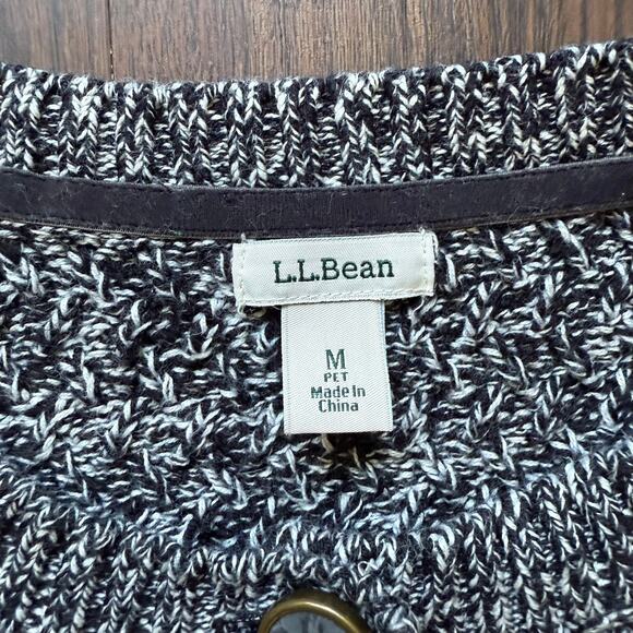 L.L.Bean Women’s Marled Cotton Button Front Cardigan Sweater M Petite - Picture 5 of 7
